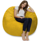 Chill Sack Bean Bag Chair: Giant 4' Memory Foam Furniture Bean Bag - Big Sofa with Soft Micro Fiber Cover - Black