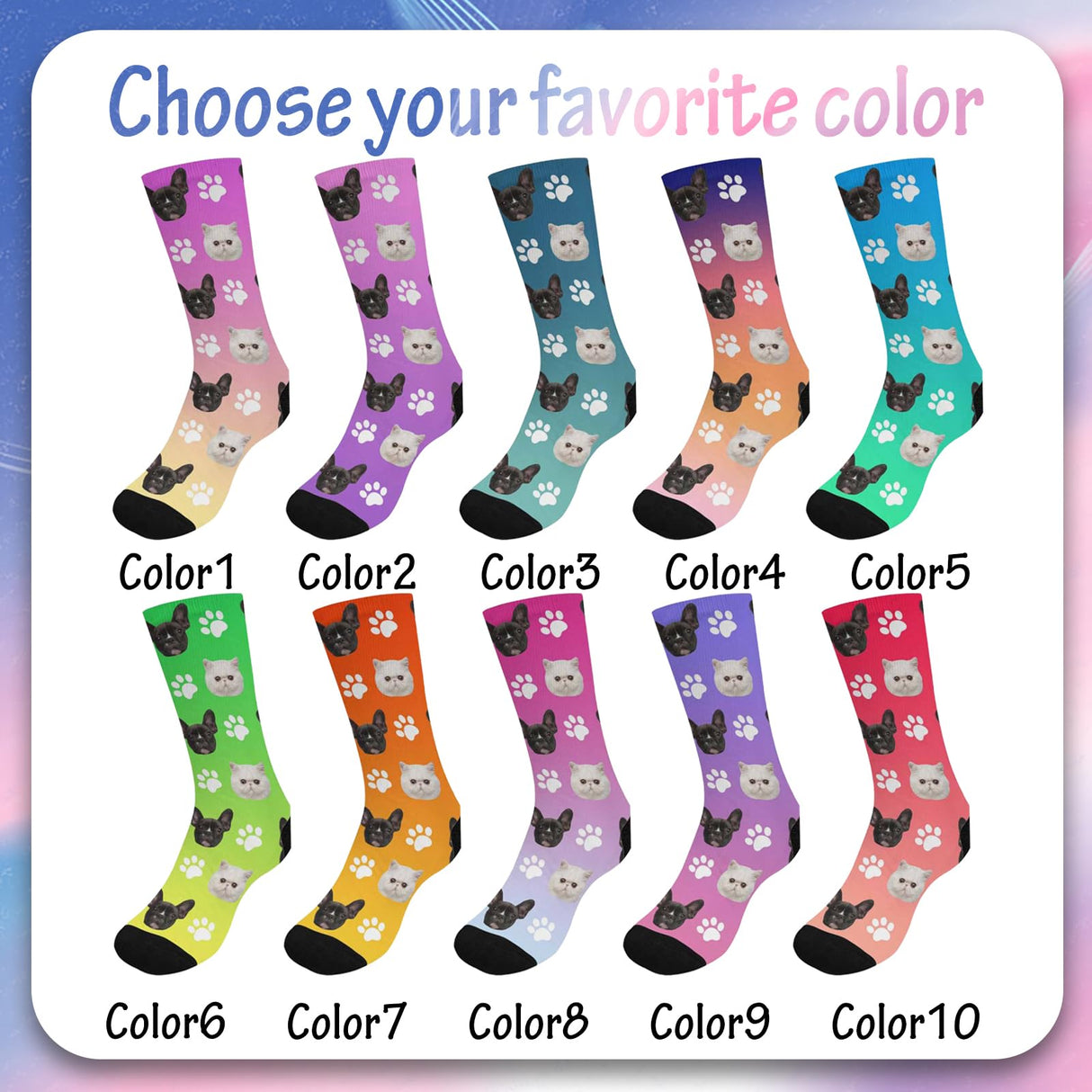 Custom Face Socks with Photo Novelty Crew Socks, Personalized Red Hearts Unisex Crew Sock Gifts for Men Women Made in USA