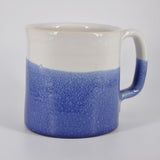 Handmade Ceramic Coffee Mug White and Blue 14oz