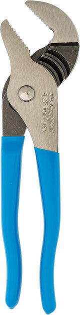 CHANNELLOCK 428 Straight Jaw Tongue & Groove Pliers, 8-inch | 1-1/2-inch Jaw Capacity | 4 Adjustments | SAFE-T-STOP feature prevents finger pinch | Forged High-Carbon U.S. Steel | Made in USA, Polished Steel