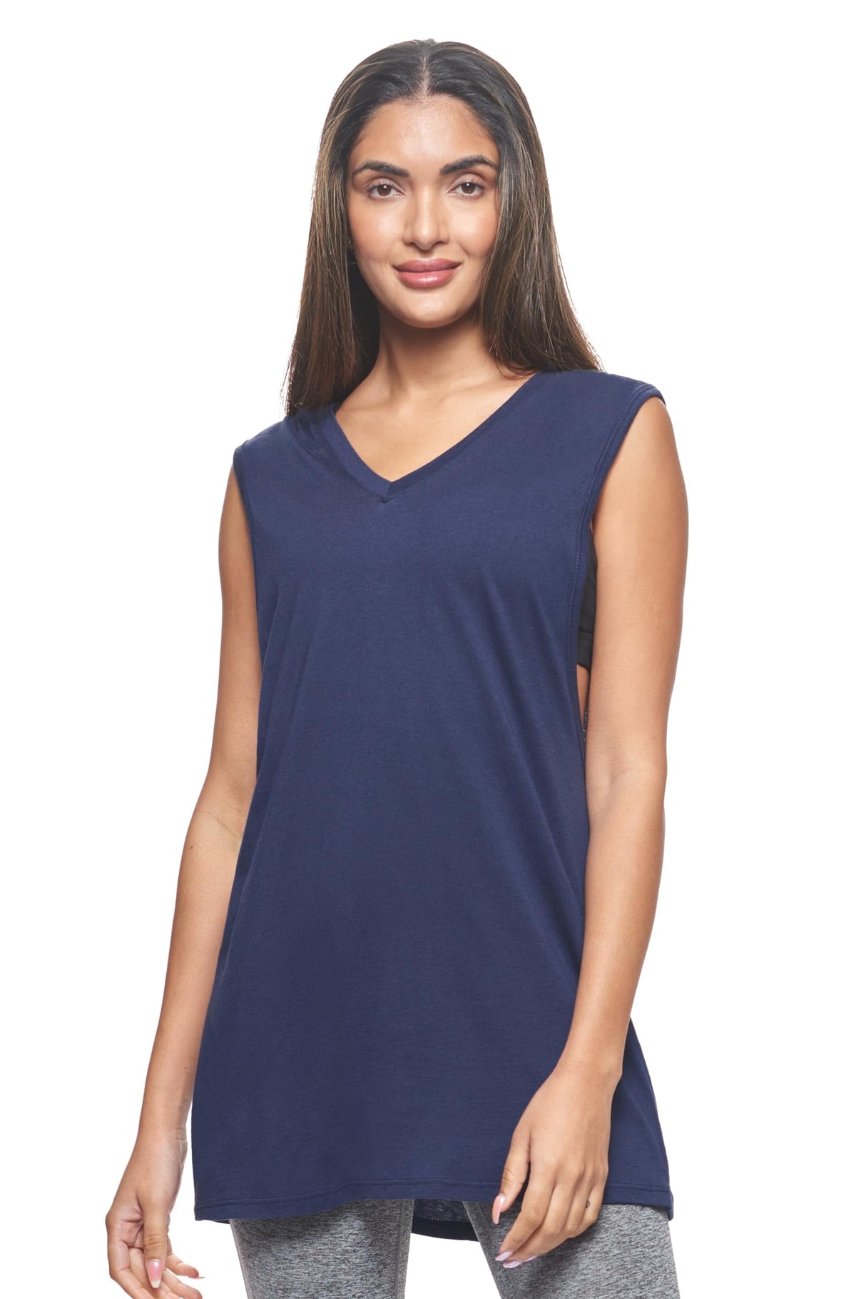 Expert Brand USA-Made Women's Lenzing Modal MoCA Sleeveless Tunic Hoodie