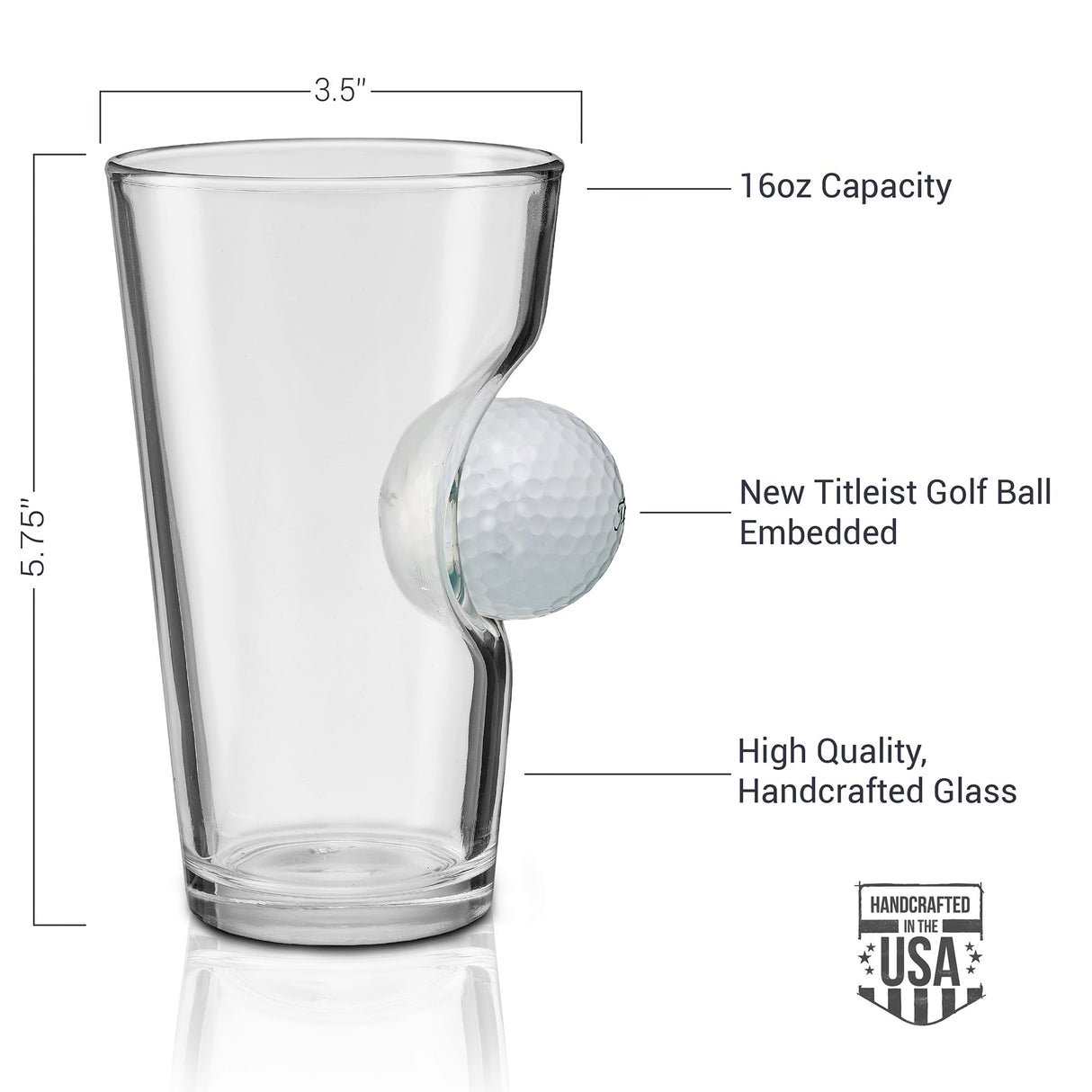 BenShot Golf Ball Wine Glass - 15oz | Made in the USA