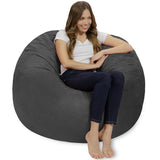 Chill Sack Bean Bag Chair: Giant 4' Memory Foam Furniture Bean Bag - Big Sofa with Soft Micro Fiber Cover - Black