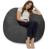 Chill Sack Bean Bag Chair: Giant 4' Memory Foam Furniture Bean Bag - Big Sofa with Soft Micro Fiber Cover - Black