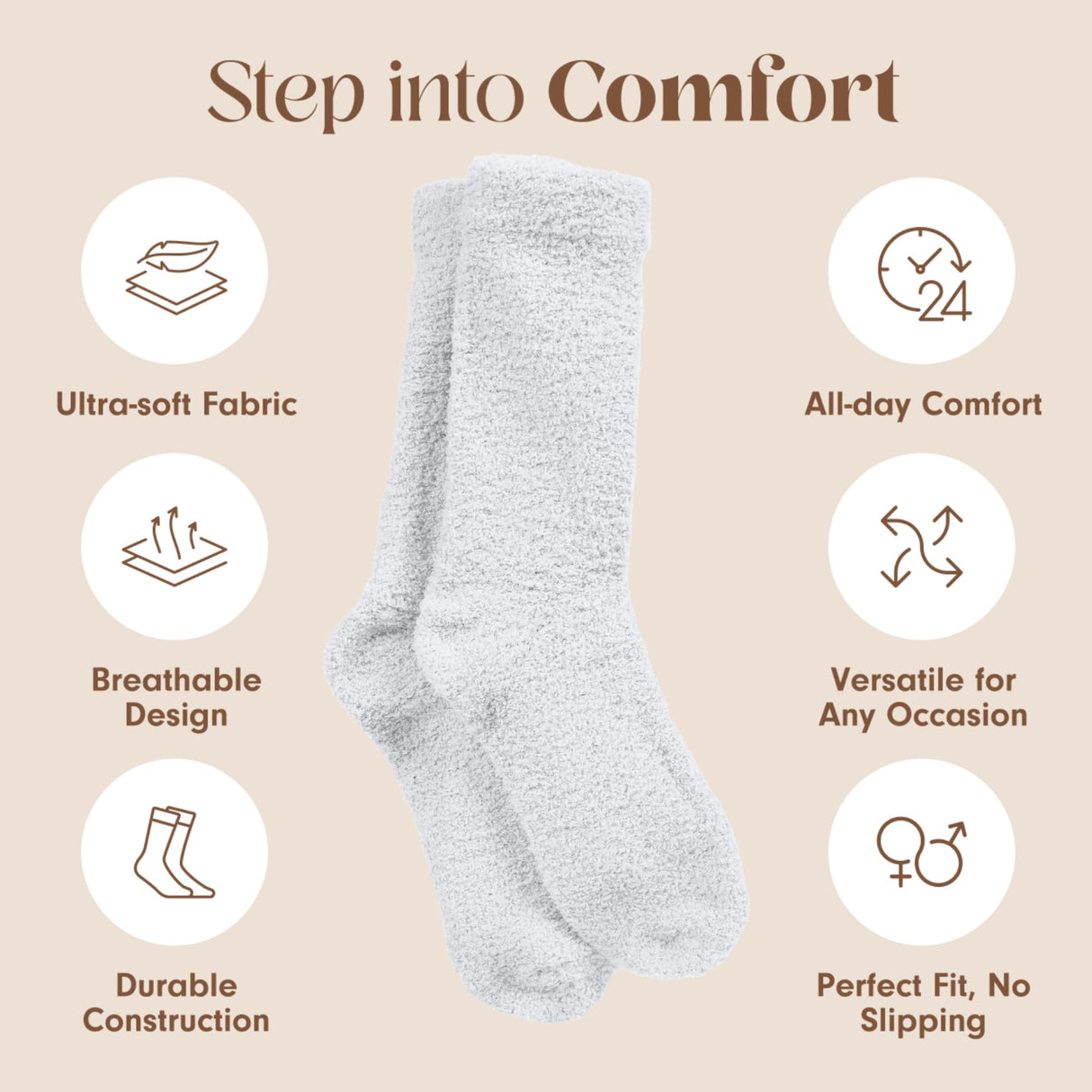 Unboxme Gifts Warm & Cozy Ultra-Luxe Cloud Sock for Women & Men - Super Soft Luxurious Fabric Sleep Socks