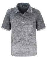 Akwa Men's Short Sleeve Dry Wicking 1/4 Zip Ombre Polo Made in USA