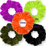 Velvet Scrunchies 5-Pack Gift Set Mini Size Premium Plush Soft Ponytail Holder Made in the USA Pine Teal Blue Aqua Jade Teal Green