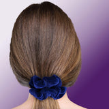 Velvet Scrunchies Premium Plush Soft Ponytail Holder Made in the USA Black