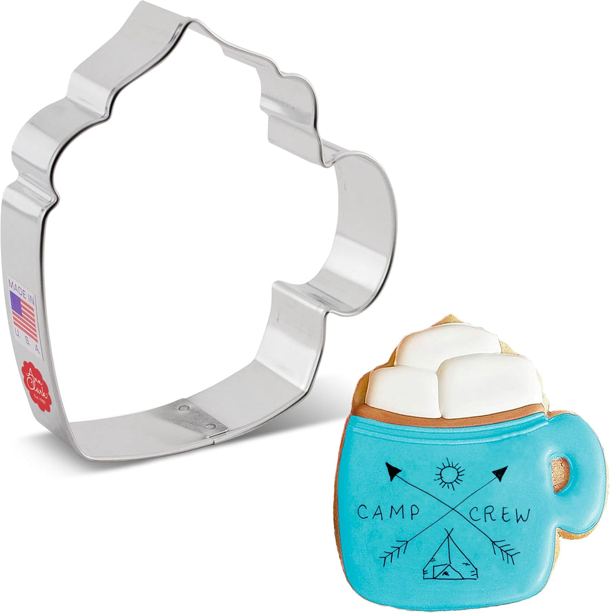 Coffee Mug Cookie Cutter, 4" Made in USA by Ann Clark