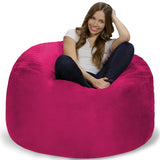 Chill Sack Bean Bag Chair: Giant 4' Memory Foam Furniture Bean Bag - Big Sofa with Soft Micro Fiber Cover - Black