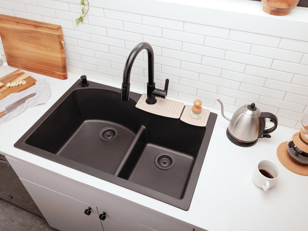 WeatherTech FaucetMat Duo - Protect Your Kitchen & Bathroom Countertops - Dark Grey/Slate