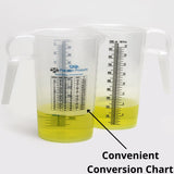 One Gallon 128oz Measure Pitcher - Convenient Conversion Chart - Strong Food Grade - Great for Lawn, Chemicals Pool, Ag, Lye, Home Hobbies, Motor Oil, Fluids - Turnah Precision Products, Made in USA