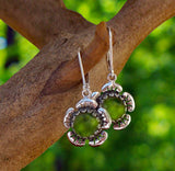 Bottled Up Designs Handmade Bloom Once More Earrings, Recycled Vintage Glass, Sterling Silver, Eco Friendly, Made in USA, Birthday Gifts, Mothers Day, Women, Anniversary (Olive Wine Bottle)