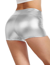 J. LOVNY Womens Sexy Shiny Metallic High Waist Shorts Made in USA S-3XL