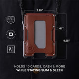 Dango Slim Minimalist Wallet for Men - RFID Blocking - Leather- Bifold, Rawhide/Raw Aluminum