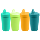 Re-Play Made in USA 10 Oz. Sippy Cups for Toddlers, Pack of 4 - Reusable Spill Proof Cups for Kids, Dishwasher/Microwave Safe - Hard Spout Sippy Cups for Toddlers 3.13" x 6.25", Desert Roses