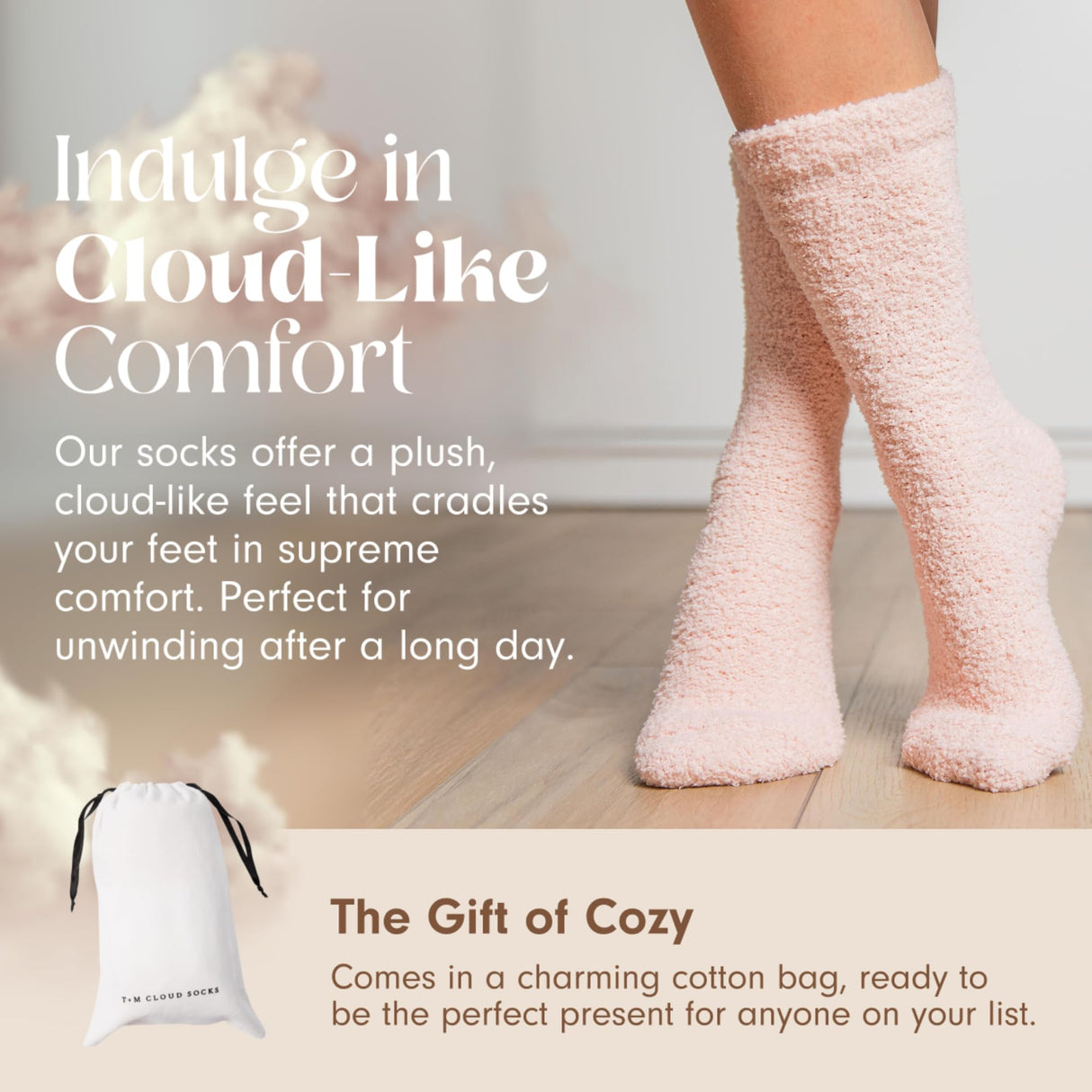 Unboxme Gifts Warm & Cozy Ultra-Luxe Cloud Sock for Women & Men - Super Soft Luxurious Fabric Sleep Socks