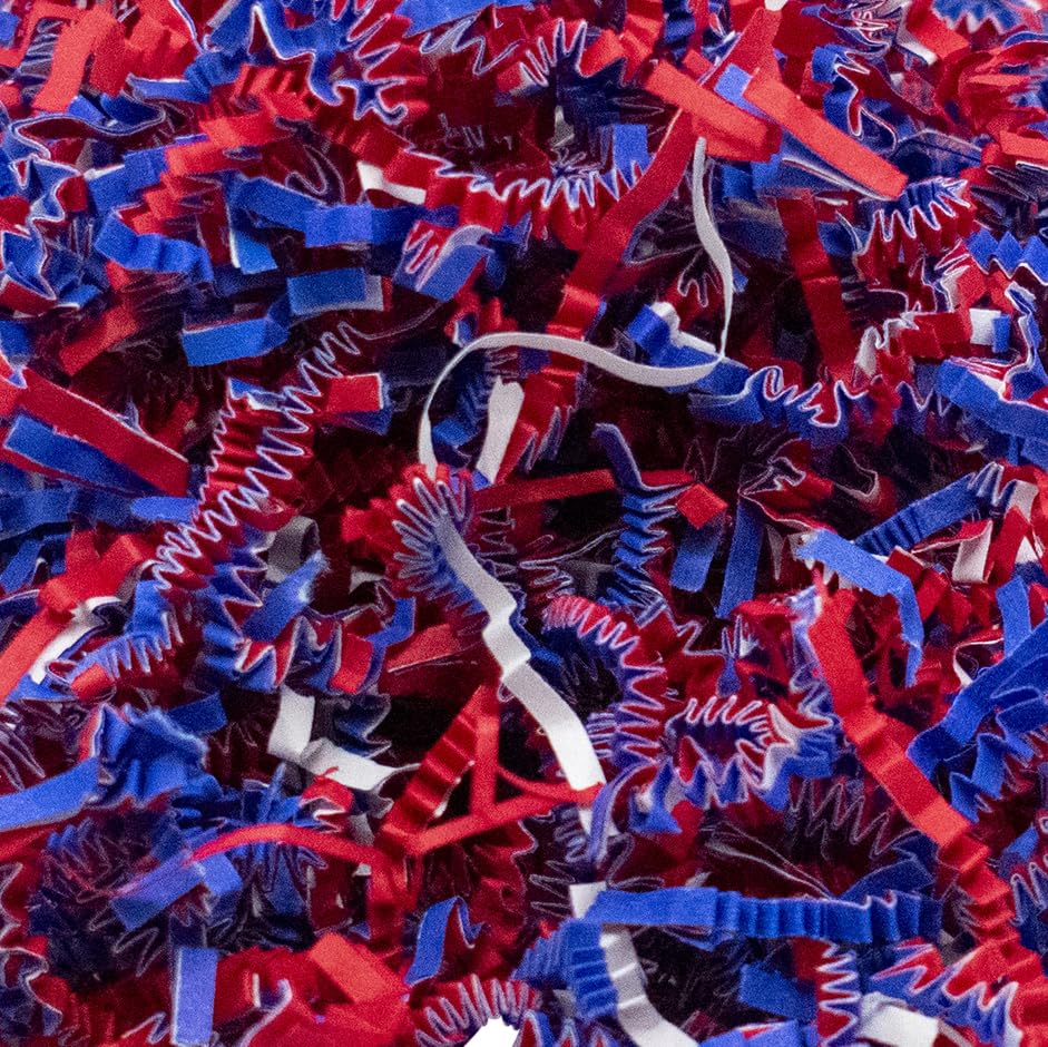 Stephanie Imports Made In USA 3-Ply Crinkle Cut Shredded Paper 2 lbs (Red & Green Christmas Mix)