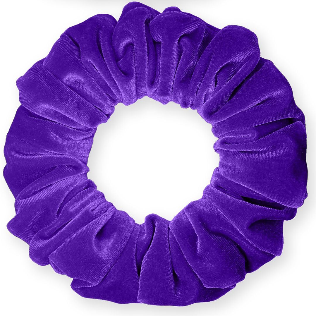 Velvet Scrunchies Jumbo Size Plush Big Ponytail Holders Thick Braided Locked Hair Big Made in the USA Green Pine
