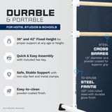 VITA Barre Portable Freestanding Double Ballet Barre, Extreme, Wood | Fixed Height, Made in USA, Home or Gym Exercise Equipment for Kids & Adults | Dance, Fitness, Pilates