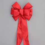 Red Metallic Sparkle Christmas Wreath Bow - Christmas Bow Package Perfect Bows are Made in USA