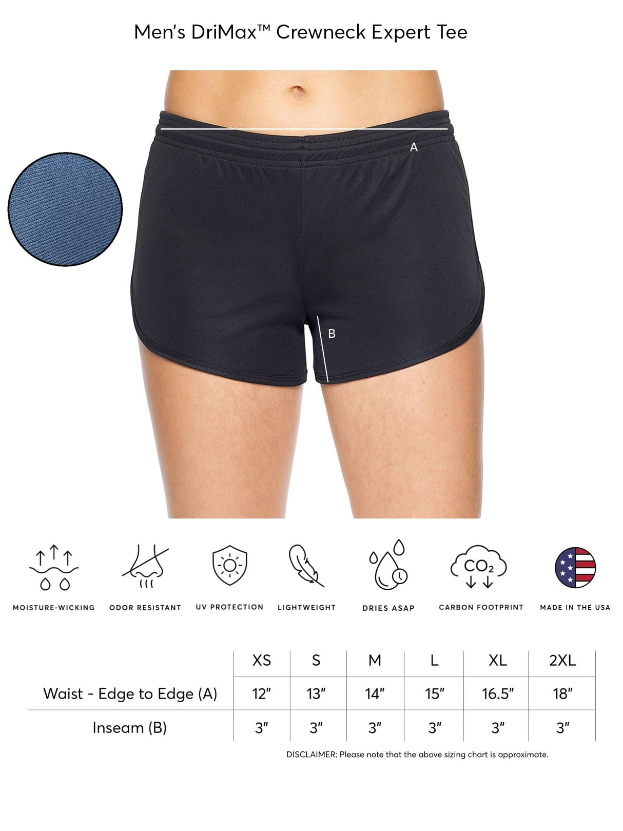 Expert Brand USA-Made Women's Drimax Dry Fit Athletic Shorts