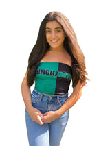 Lojobands Women's Tailgate Outfit College Two Tone Color Block Tube Top Made in USA One Size Fits Most