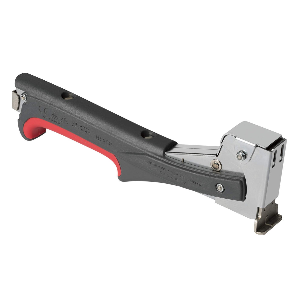 Arrow HTX50 Professional Heavy Duty Hammer Tacker, Manual Stapler for Construction and Insulation, Ergonomic Grip Handle, Dual-Capacity Rear-Load Magazine, Fits 5/16”, 3/8", or 1/2" Staples , Grey