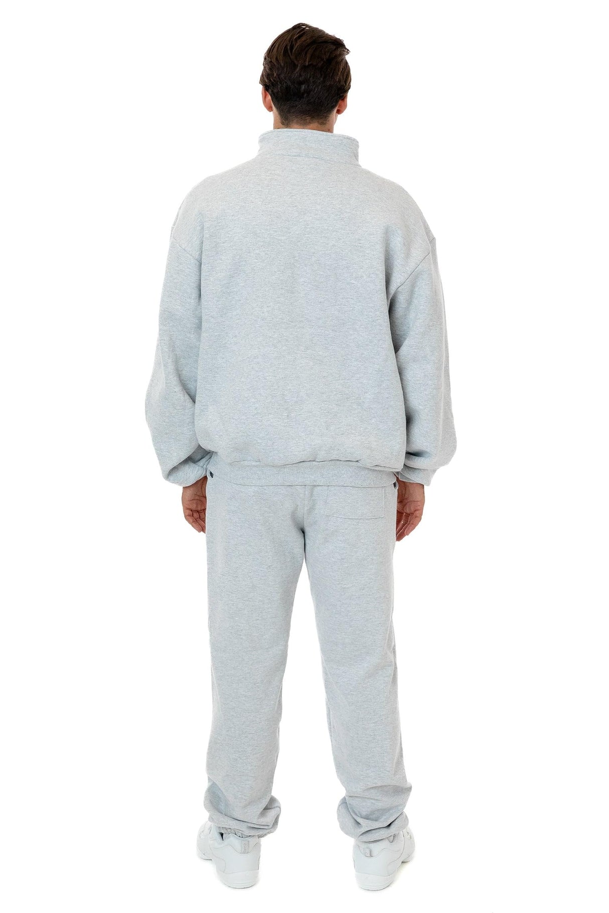 Los Angeles Apparel Heavy Fleece X Pocketed Half Zip Sweater (Piece Dye)