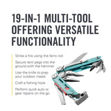 LEATHERMAN, Signal, 19-in-1 Multi-tool for Outdoors, Camping, Hiking, Fishing, Survival, Durable & Lightweight EDC, Made in the USA, Aqua/Silver with Nylon Sheath