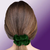 Velvet Scrunchies Premium Plush Soft Ponytail Holder Made in the USA Black