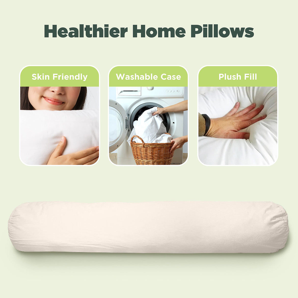 Sleeping Bean 66" 100% Organic - Kapok with Cover - Organic White 500T