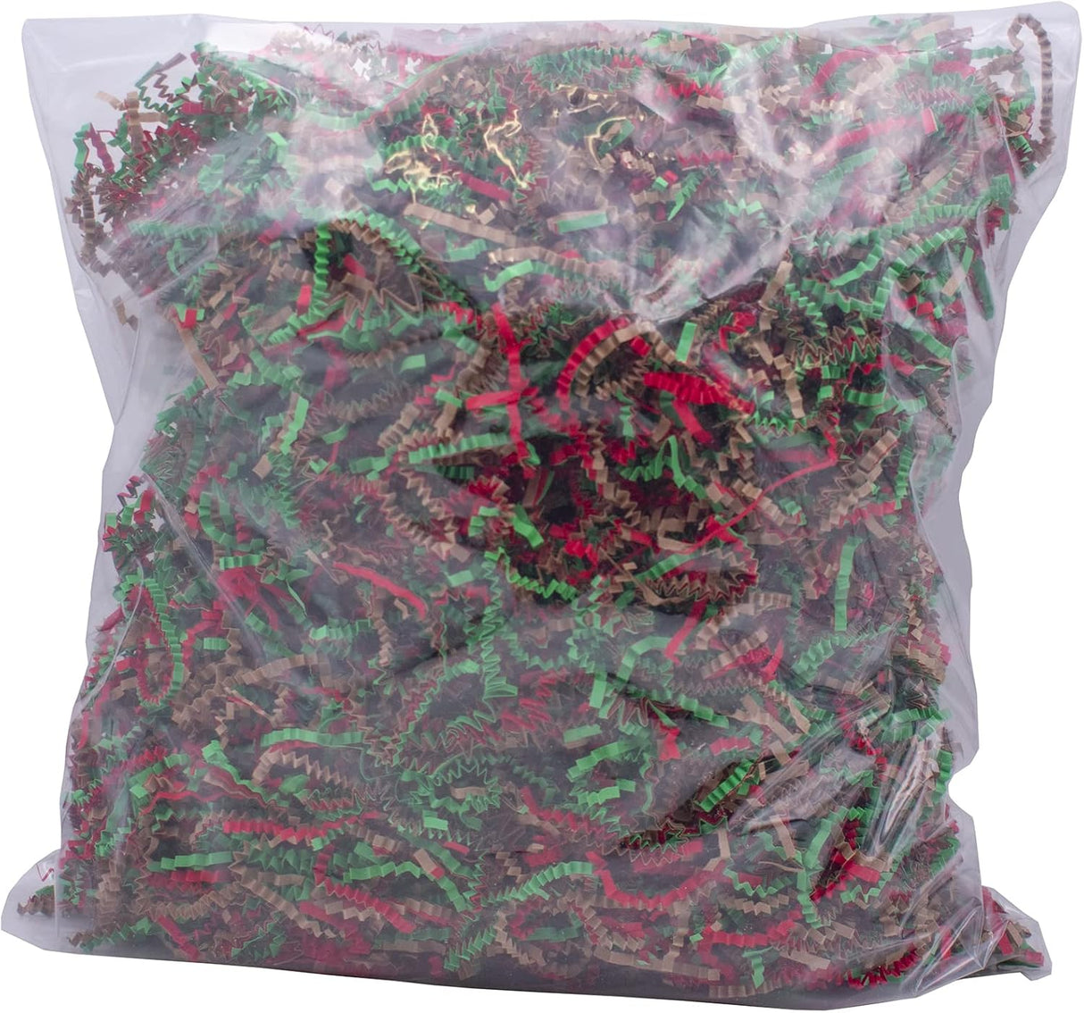 Stephanie Imports Made In USA 3-Ply Crinkle Cut Shredded Paper 2 lbs (Red & Green Christmas Mix)