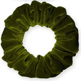 Velvet Scrunchies Jumbo Size Plush Big Ponytail Holders Thick Braided Locked Hair Big Made in the USA Green Pine