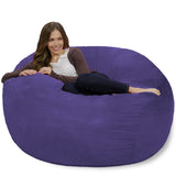 Chill Sack Bean Bag Chair: Giant 4' Memory Foam Furniture Bean Bag - Big Sofa with Soft Micro Fiber Cover - Black
