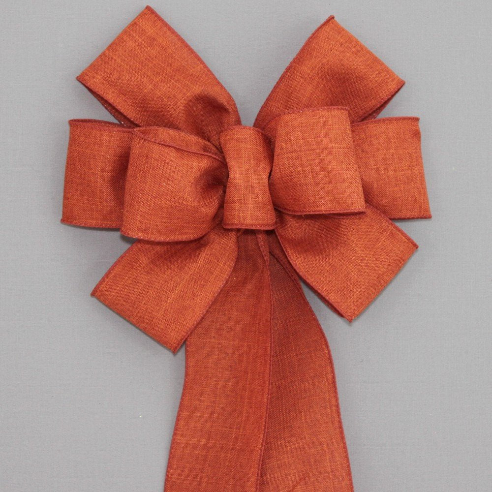 Red Rustic Wreath Bow - Red Christmas Bow by Package Perfect Bows – Made in USA (8 inch bow)