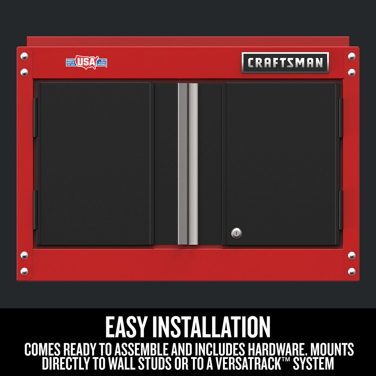 CRAFTSMAN Garage Storage Cabinet, Metal, Wall Mounted, 2-Door (CMST21802RB)