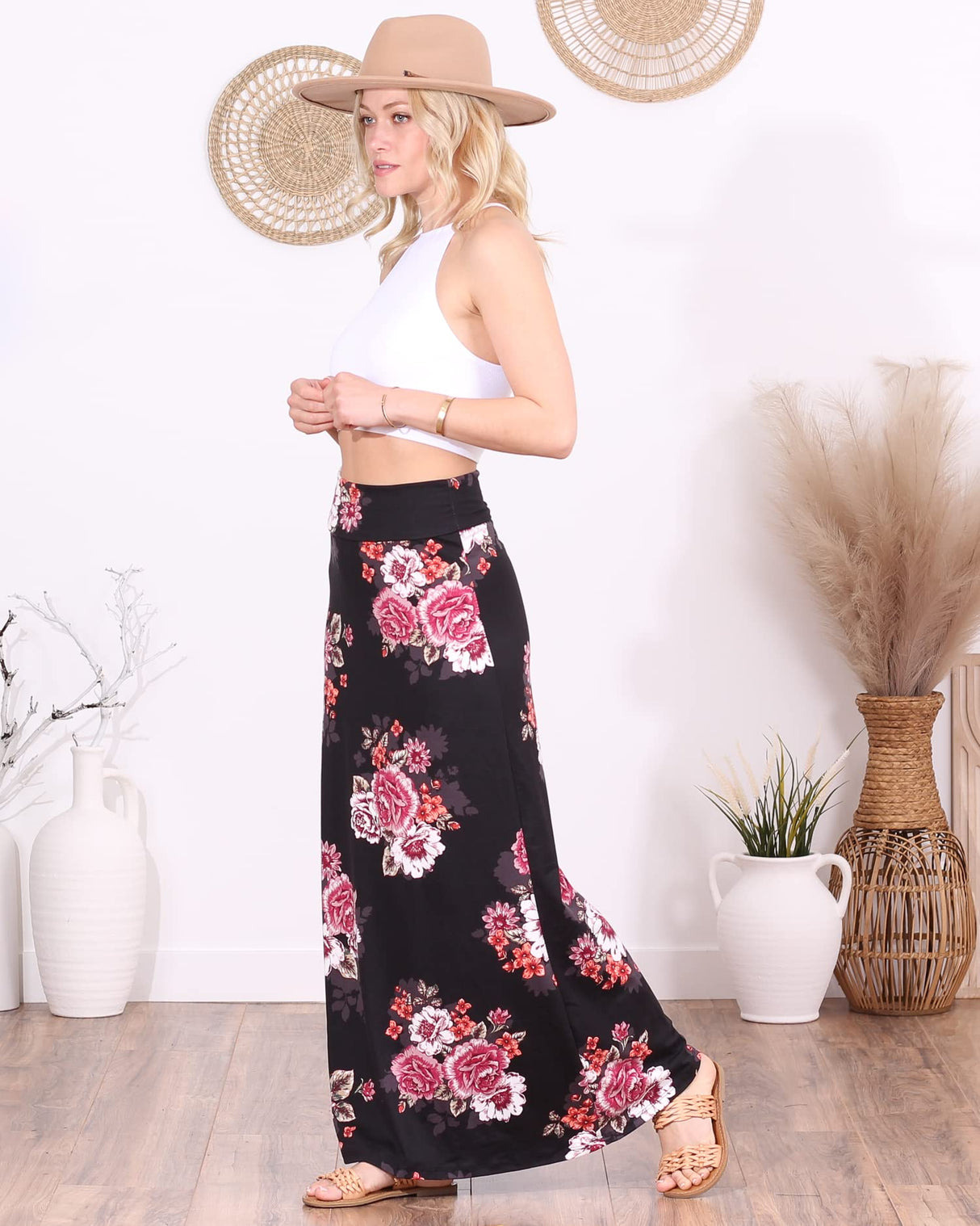 Popana Womens Long Maxi Skirt - Made in USA Long Skirts for Women Trendy - Casual Convertible Sundress Plus Size Maxi Skirt