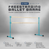 VITA Barre Portable Freestanding Double Ballet Barre, Extreme, Wood | Fixed Height, Made in USA, Home or Gym Exercise Equipment for Kids & Adults | Dance, Fitness, Pilates