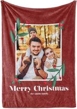 Custom Christmas Blankets - Family Photo Christmas Throw Blanket for Couch - Cozy Christmas Decor - Soft & Warm Fleece Picture Blankets - Personalized Gifts (Sherpa - 50x60)