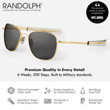 Randolph USA | Gold Classic Aviator Sunglasses for Men or Women 100% UV