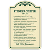 Sigo Signs, Fitness Center Rules Use Equipment at Your Own Risk Décor Sign, Green Light, 12x18 Inches, ACM, Fade Resistant, Made in USA