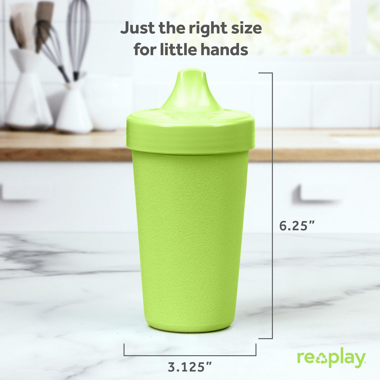Re-Play Made in USA 10 Oz. Sippy Cups for Toddlers, Pack of 4 - Reusable Spill Proof Cups for Kids, Dishwasher/Microwave Safe - Hard Spout Sippy Cups for Toddlers 3.13" x 6.25", Desert Roses