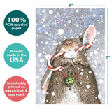 Tree-Free Greetings - Christmas Greeting Cards - Artful Designs - 16 Assortment Cards + Matching Envelopes - Made in USA - 100% Recycled Paper - 5"x7" - Christmas Critters (GP54096)