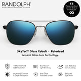 Randolph USA | Matte Black Classic Aviator Sunglasses for Men or Women 100% UV