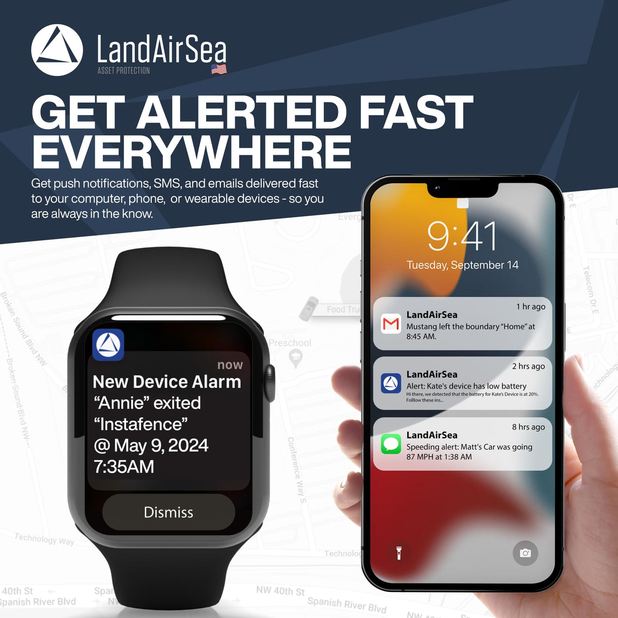 LandAirSea Sync + 12 Month Prepaid Subscription. Global GPS Tracker for Vehicles. Real-Time Tracking for Vehicle, Assets, Teens, and Elderly.