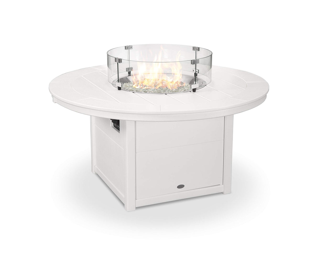 Polywood® Round 48" Fire Pit Table (White)