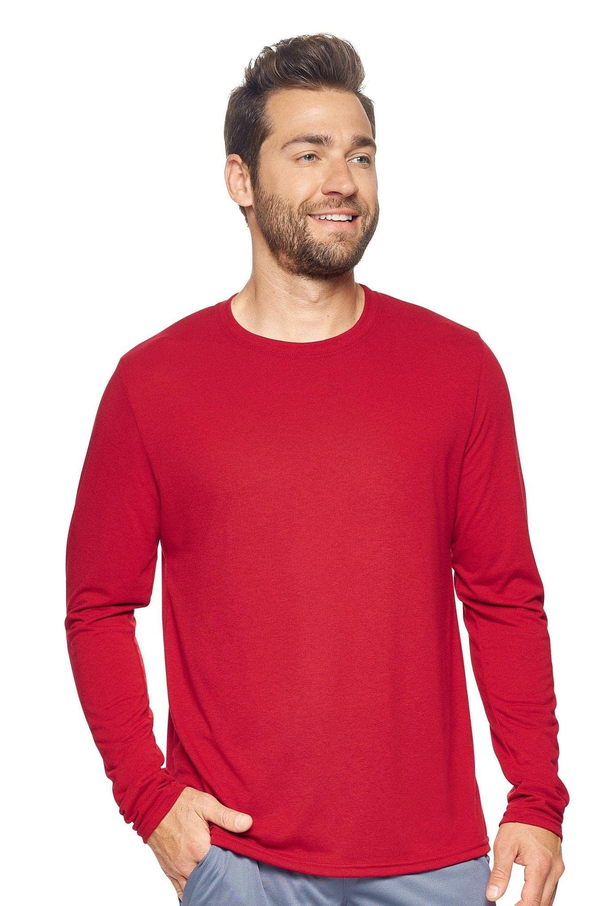 Expert Brand USA-Made Men's TriTec Activewear Performance Long Sleeve Crewneck Shirt