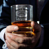 Donald Trump Whiskey Label 100% MAGA 10.5 oz Whiskey Glass for Dad, Gift for Husband, Stepfather Gift Idea, Unique Gifts for Men, Trump Stuff, Maga Merch
