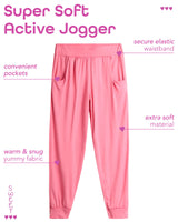 Sweet Hearts Girls' Sweatpants - 3 Pack Performance Jogger Pants with Pockets - High Waisted Jogger Sweatpants: Made in USA